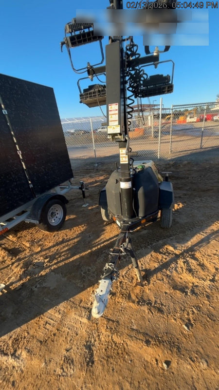 2021 Allmand NLV3GR (4) LED Light Fixture 350W, 23' Vertical Mast, 3kW Prime, Towable, Deep Sea L401, Leveling Jacks, Yanmar T4F 5.8hp