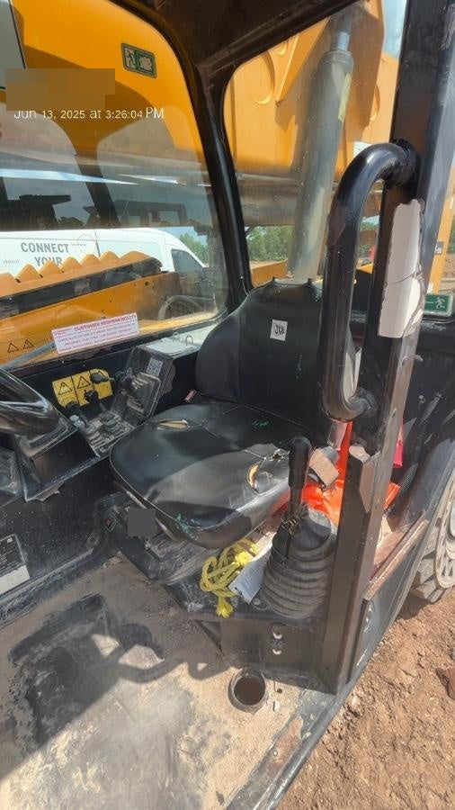 2019 JCB 510-56 74 HP w/Open ROPS, Beacon, Aux Hydraulics, Worklights, Solid Tires w/60" Carriage/Forks