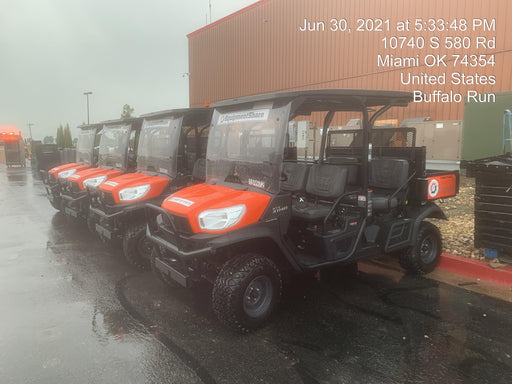 2021 Kubota RTV-X1140W-H Plastic Canopy, Windshield Acrylic Clear, LED Strobe Light, Wire Harness Kit, Back up Alarm