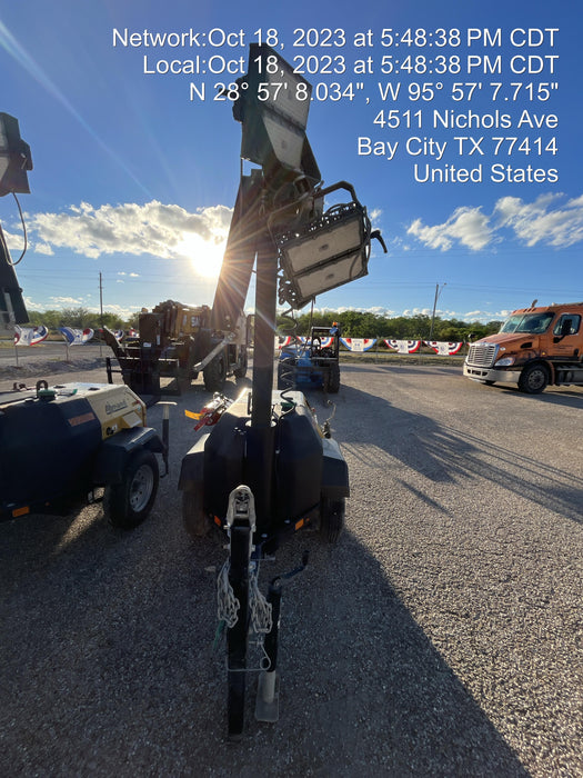 2022 Allmand NLV3GR (4) LED Light Fixture 350W, 23' Vertical Mast, 3kW Prime, Towable, ES Decals, T3