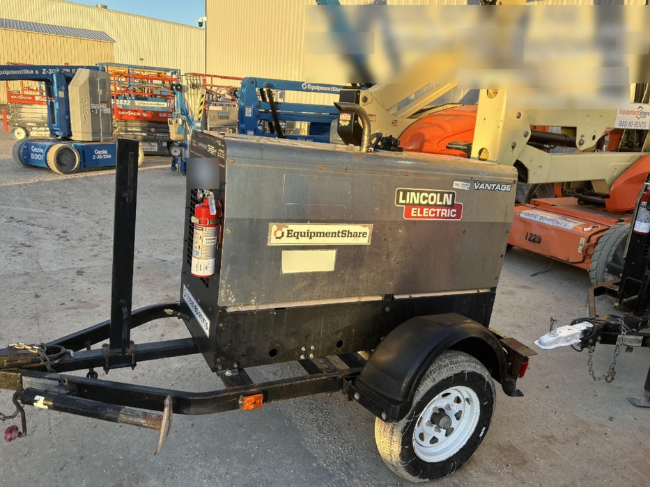 2019 Lincoln Electric Vantage 322 Welder Ready-Pak 3, Two wheel trailer, Fender and Light kit, Cable Rack