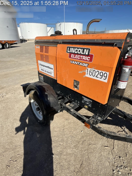 2021 Lincoln Electric Vantage 322 Vantage 322 Ready Pak 3 w/ Decals, ORANGE (includes trailer, cable rack, fender light kit) NO Telematics