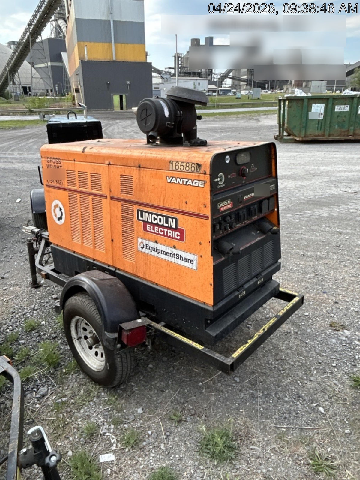 2021 Lincoln Electric Vantage 549X Ready Pak 3, ORANGE (includes trailer, cable rack, fender light kit)
