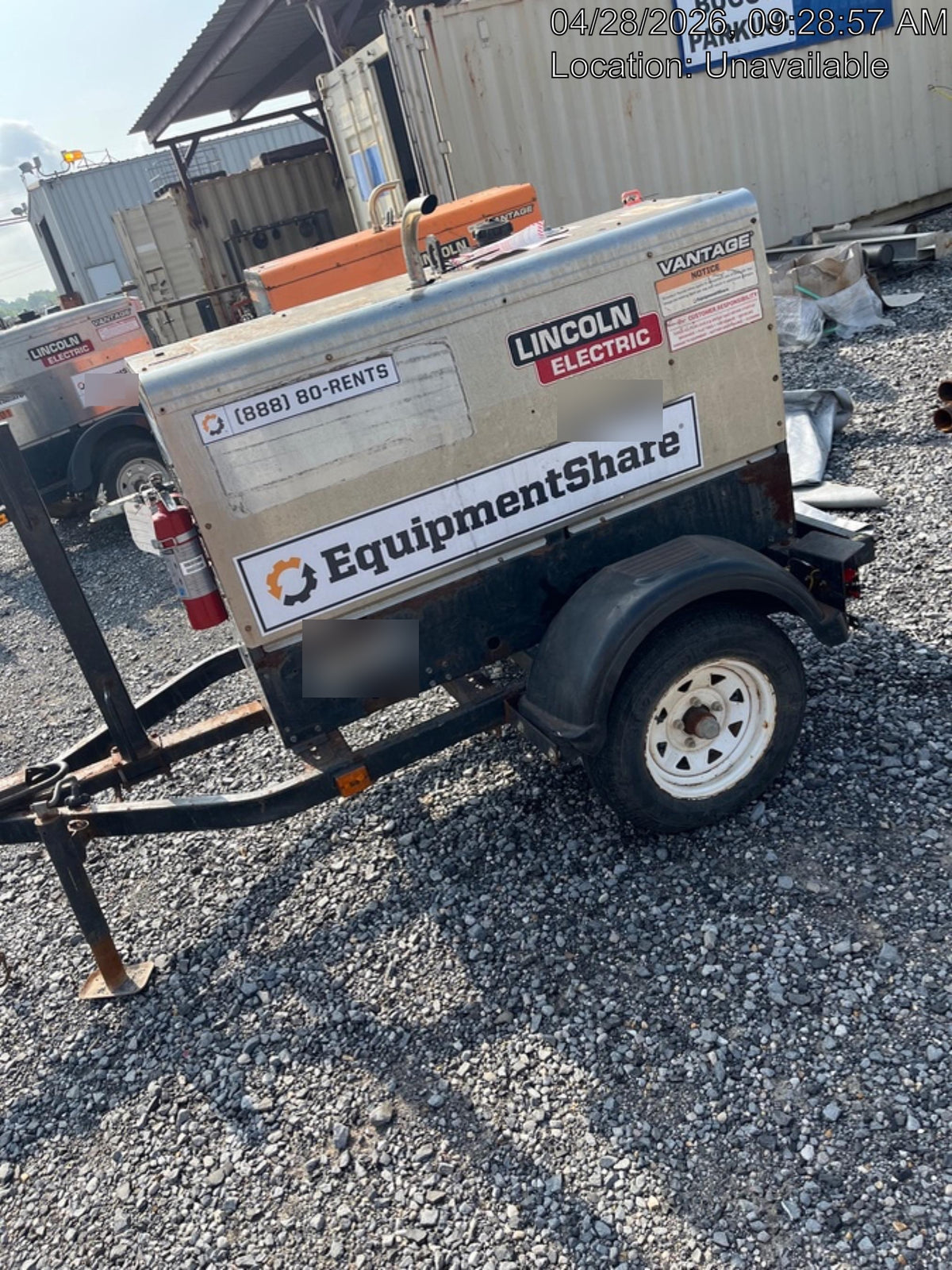 2018 Lincoln Electric Vantage 322 Lincoln Vantage 322 Welder Ready Pak 3 - Vantage 322, Trailer, Fender and light kit, Cable rack