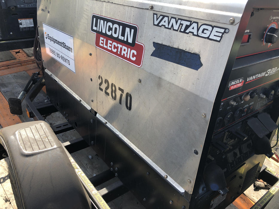 2019 Lincoln Electric Vantage 322 Lincoln Vantage 322 Welder w/Trailer, Light Kit, Cable Rack