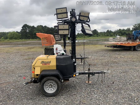 2022 Allmand NLV3GR (4) LED Light Fixture 350W, 23' Vertical Mast, 3kW Prime, Towable, Deep Sea L401, Leveling Jacks, Yanmar T4F 5.8hp