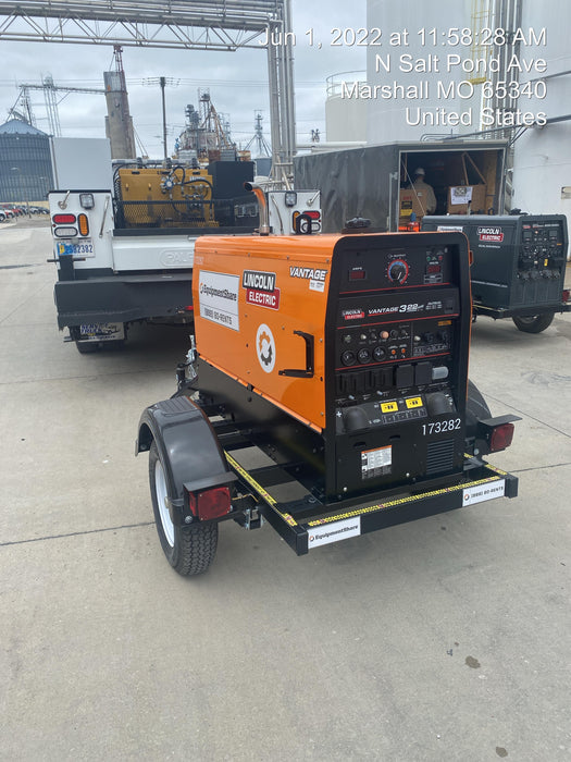 2021 Lincoln Electric Vantage 322 Vantage 322 Ready Pak 3 w/ Decals, ORANGE (includes trailer, cable rack, fender light kit) NO Telematics