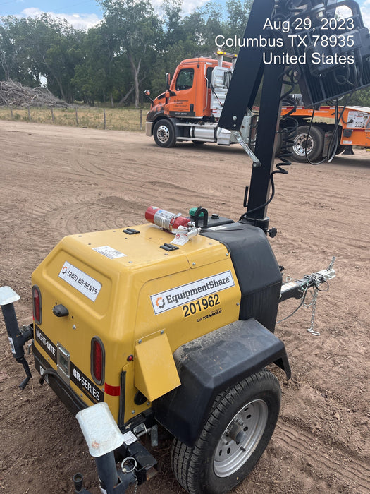 2022 Allmand NLV3GR (4) LED Light Fixture 350W, 23' Vertical Mast, 3kW Prime, Towable, Deep Sea L401, Leveling Jacks, Yanmar T4F 5.8hp