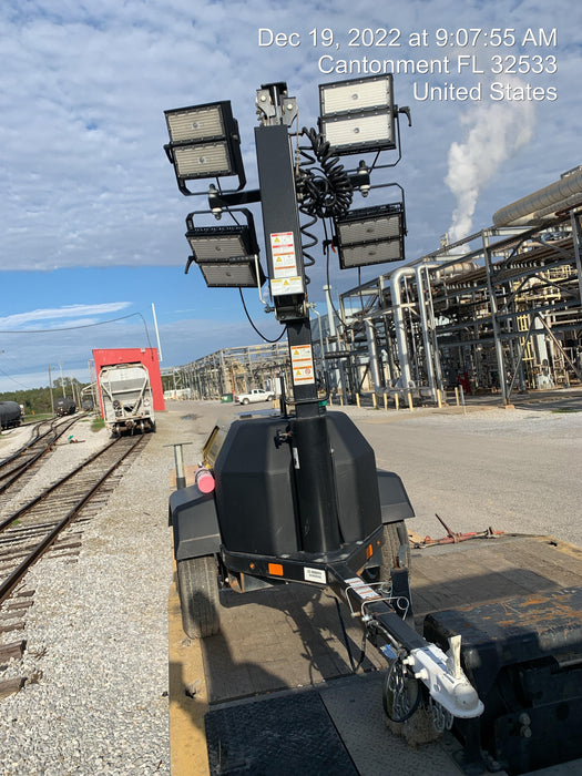 2022 Allmand NLV3GR (4) LED Light Fixture 350W, 23' Vertical Mast, 3kW Prime, Towable, Deep Sea L401, Leveling Jacks, Yanmar T4F 5.8hp