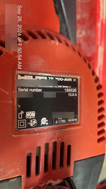 2019 HILTI TE 700-AVR