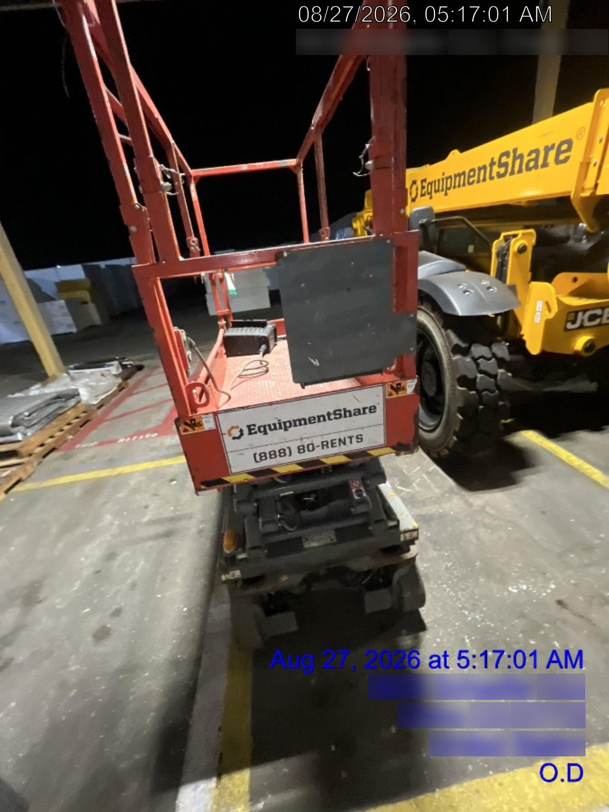 2020 Skyjack SJIII-3219 Solid NM Tires, Half height spring hinged entry gate, Dual Beacons, 800W Inverter