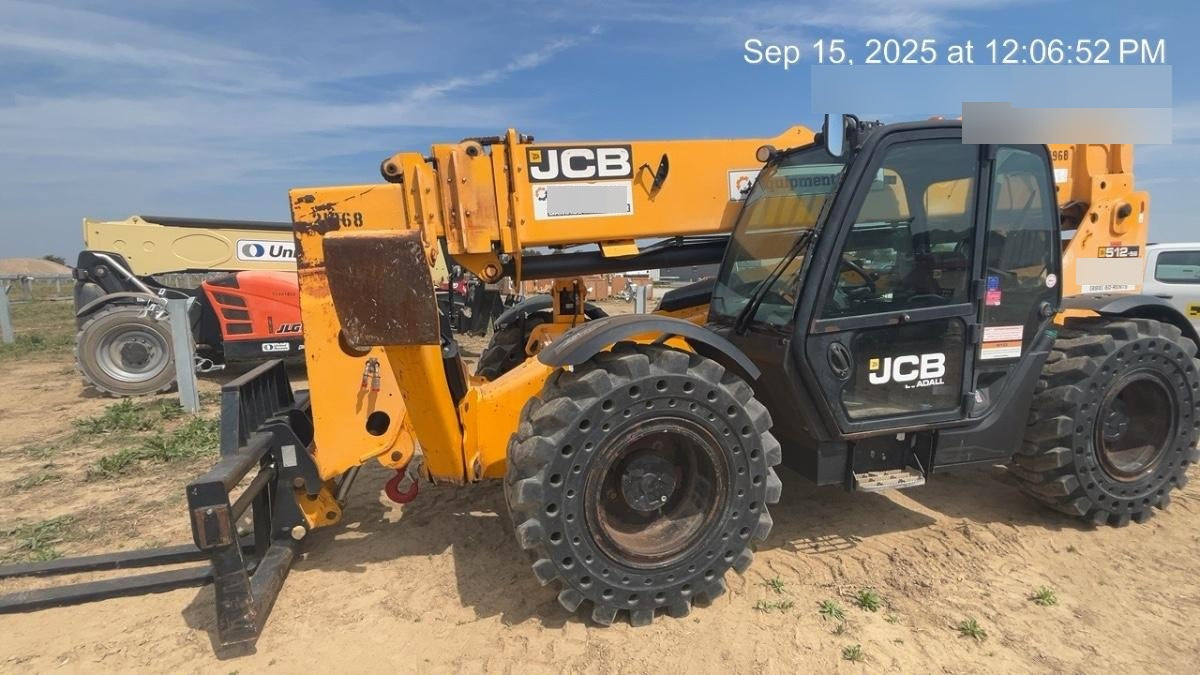 2018 JCB 512-56 JCB 512-56 Telehandler 74 HP w/CAB/HVAC, Beacon, Worklights, Semi Solids Tires, 72" Carriage/Forks