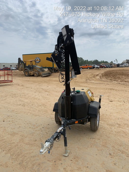 2021 Allmand NLV3GR (4) LED Light Fixture 350W, 23' Vertical Mast, 3kW Prime, Towable, Deep Sea L401, Leveling Jacks, Yanmar T4F 5.8hp