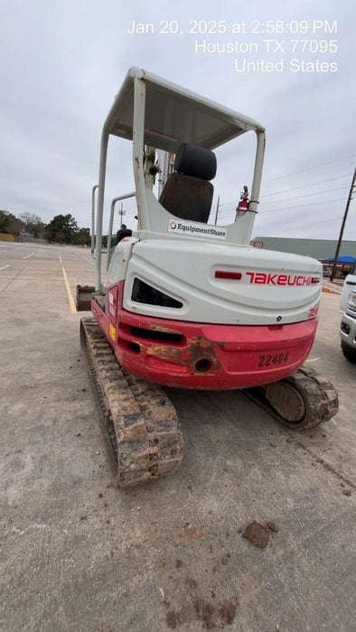 2019 Takeuchi TB260 Takeuchi TB260 Canopy w/Rubber Tracks, Auxiliary Hydraulics, Standard Blade, Manual QC