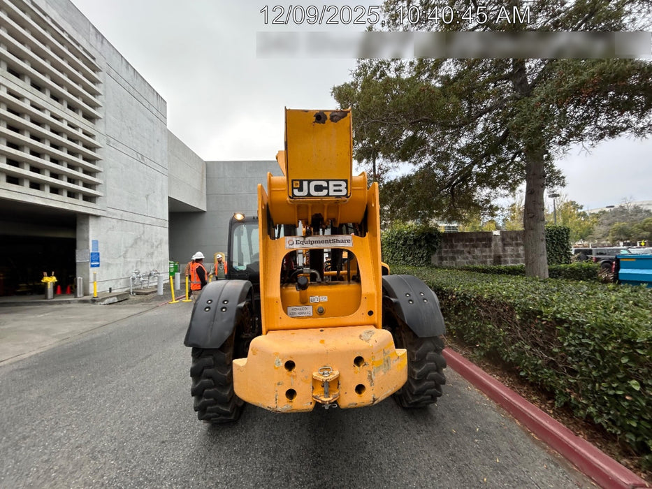 2019 JCB 510-56 Open ROPS, 74 HP, Solid Tires, Worklights, Beacon, Aux Hydraulics, Lifting Eye w/66" Carriage/60" Forks