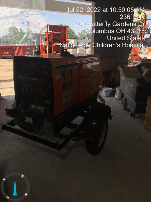 2021 Lincoln Electric Vantage 322 Vantage 322 Ready Pak 3 w/ Decals, ORANGE (includes trailer, cable rack, fender light kit) NO Telematics