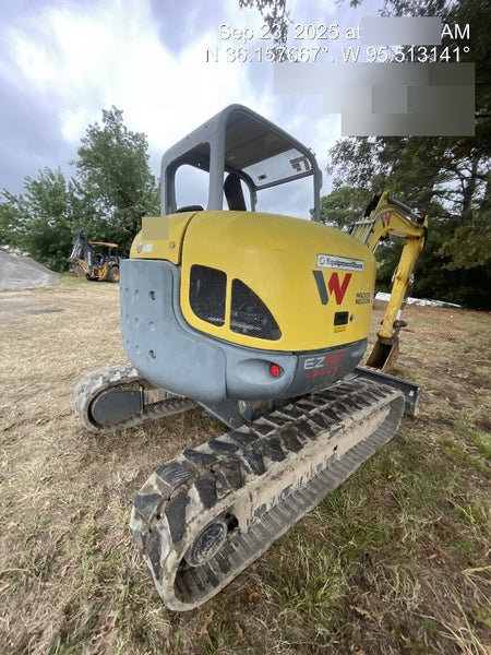 Wacker Neuson EZ53 Open ROPS, Rubber Tracks, Long Dipperstick, T4, Bucket