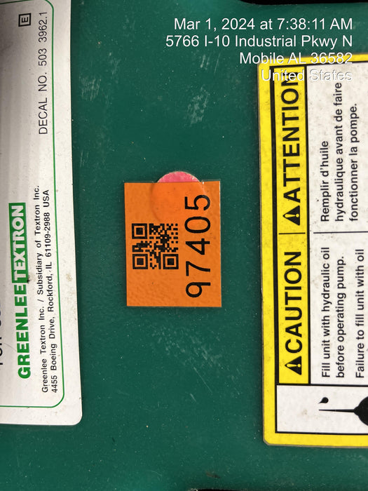 2020 GREENLEE 881CTE980