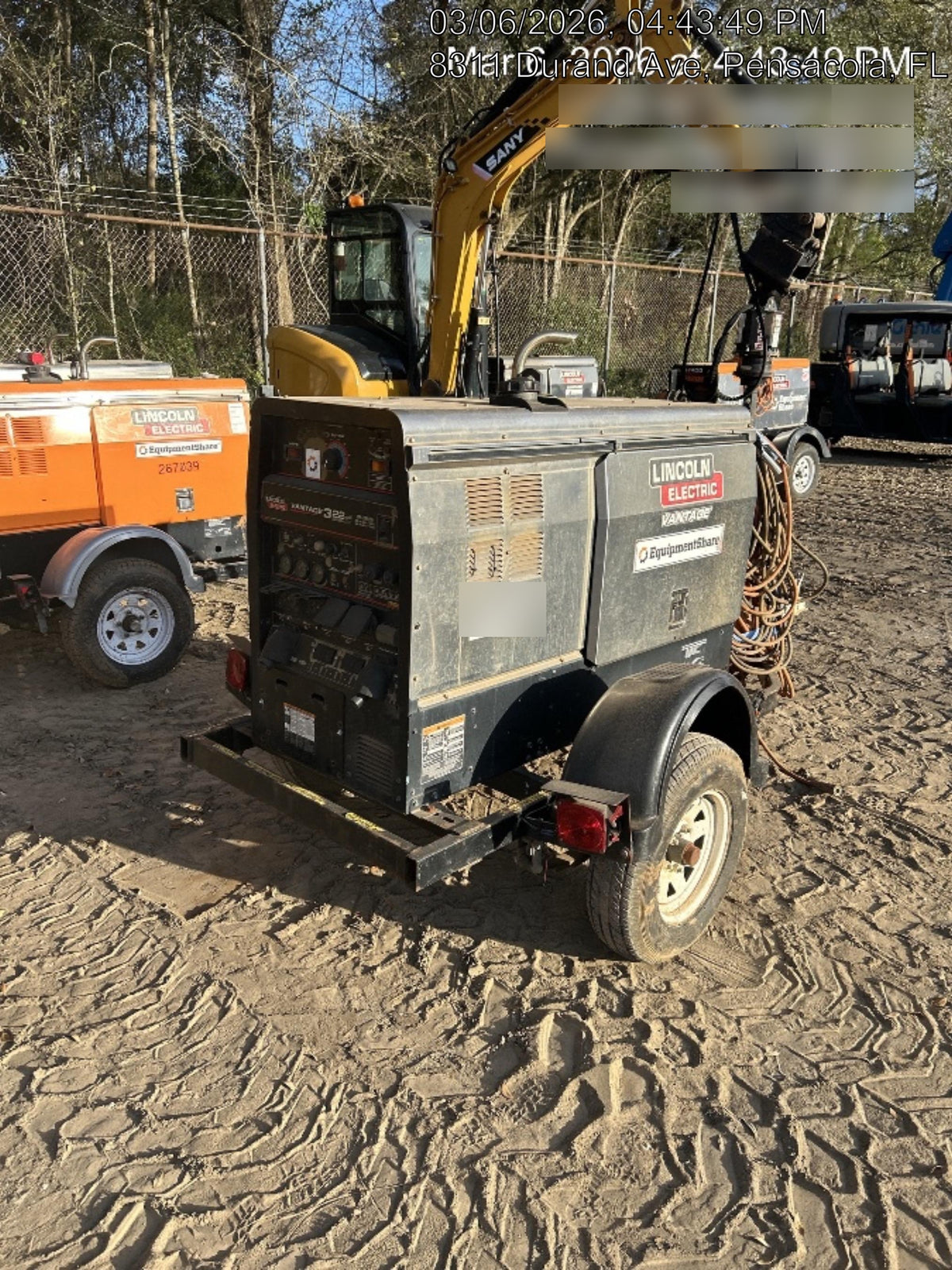 2019 Lincoln Electric Vantage 322 Ready-Pak 3, Two Wheel Trailer, Fender and Light Kit, Cable Rack