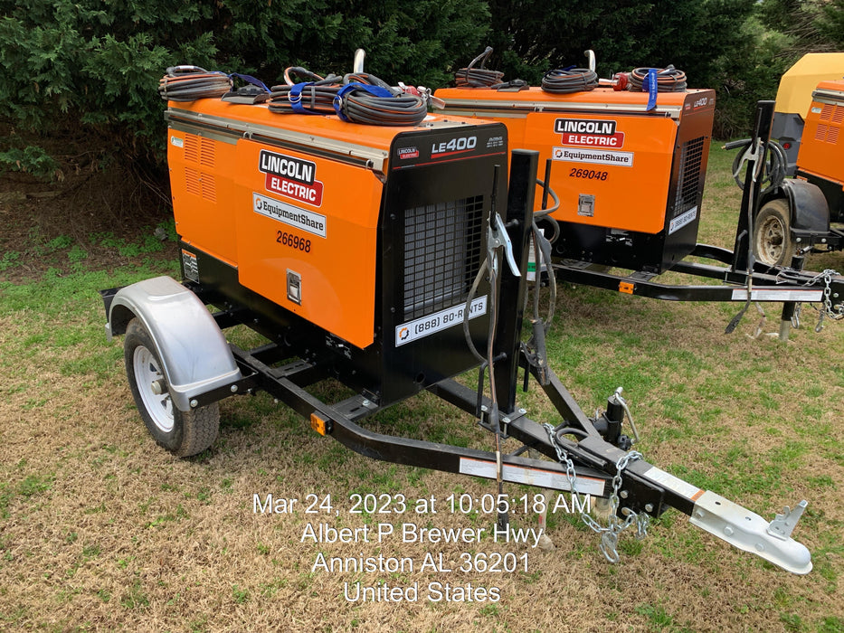 2022 Lincoln Electric LE400 Kubota V1505, Trlr, Cable Rack, Light Kit, ES Decals, T3