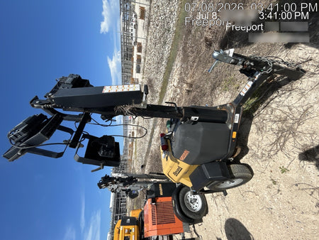 2021 Allmand NLV3GR (4) LED Light Fixture 350W, 23' Vertical Mast, 3kW Prime, Towable, Deep Sea L401, Leveling Jacks, Yanmar T4F 5.8hp
