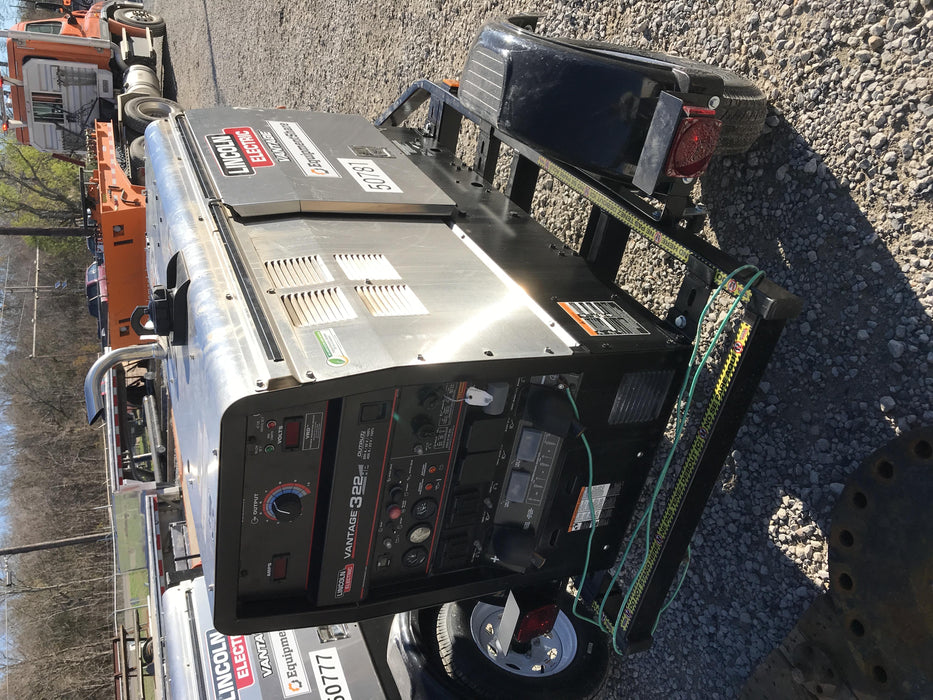 2019 Lincoln Electric Vantage 322 Welder Ready-Pak 3, Two wheel trailer, Fender and Light kit, Cable Rack