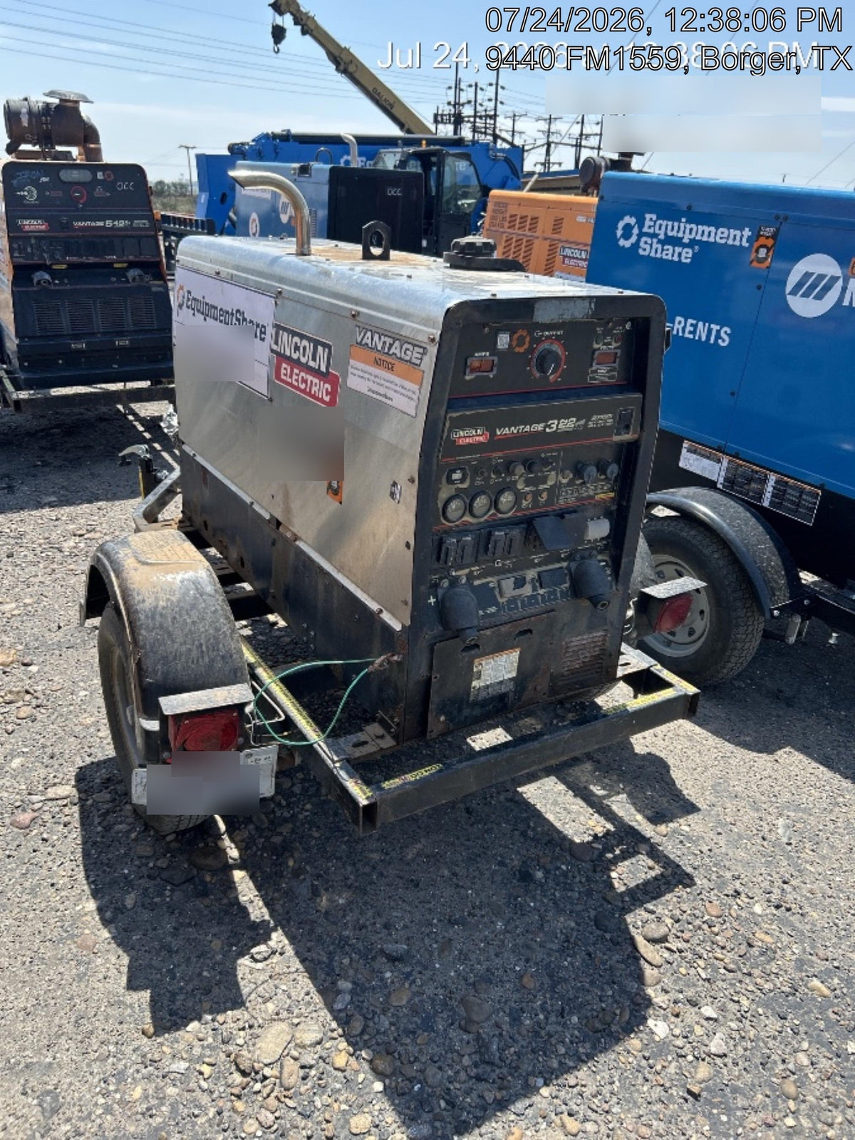 2018 Lincoln Electric Vantage 322 Lincoln Vantage 322 Welder Ready Pak 3 - Vantage 322, Trailer, Fender and light kit, Cable rack