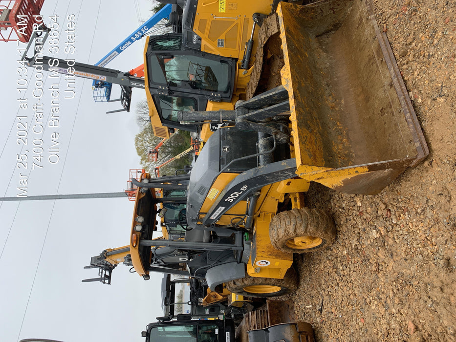 2019 John Deere 310LEP 4wd, Canopy, Standard dipper, ISO, Rear Auxiliary Hydraulics, Manual QC, 12”, 18”, and 24” buckets