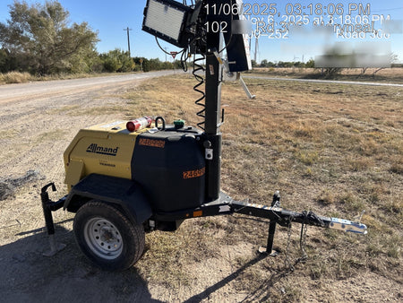 2022 Allmand NLV3GR (4) LED Light Fixture 350W, 23' Vertical Mast, 3kW Prime, Towable, ES Decals, T3