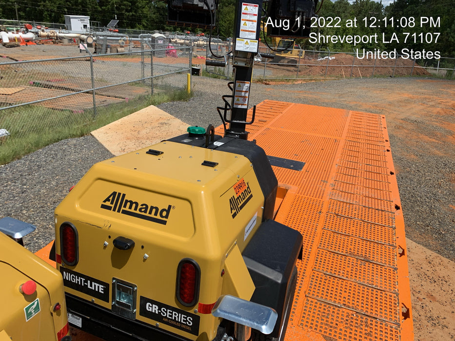 2022 Allmand NLV3GR (4) LED Light Fixture 350W, 23' Vertical Mast, 3kW Prime, Towable, Deep Sea L401, Leveling Jacks, Yanmar T4F 5.8hp