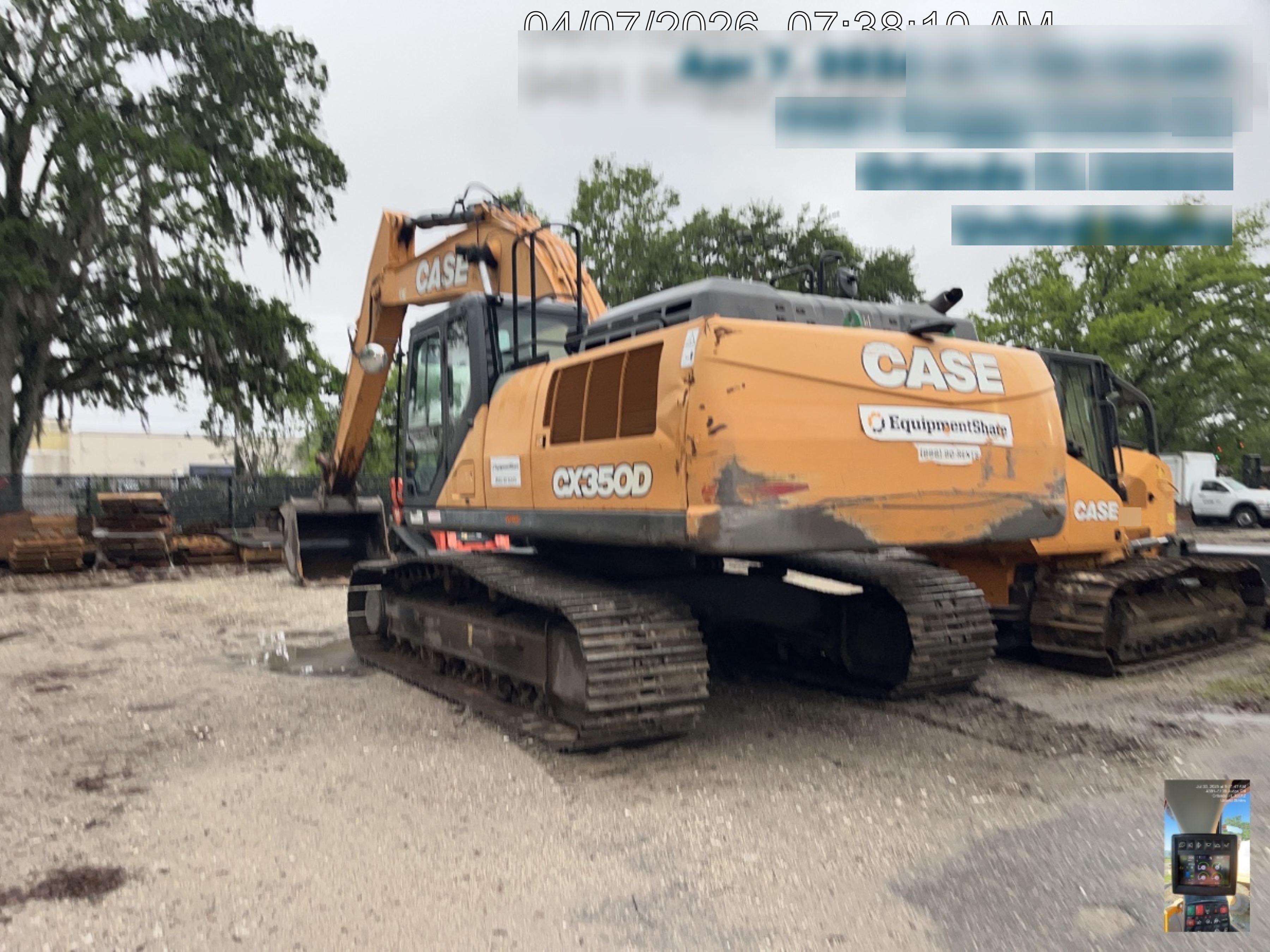 2017 Case CX350D CAB A/C, 13'-3" ARM, STEEL TRACKS