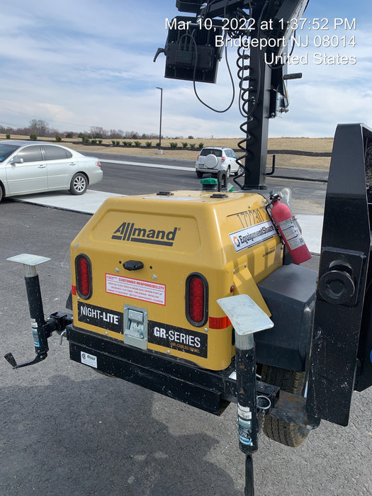 2021 Allmand NLV3GR (4) LED Light Fixture 350W, 23' Vertical Mast, 3kW Prime, Towable, Deep Sea L401, Leveling Jacks, Yanmar T4F 5.8hp