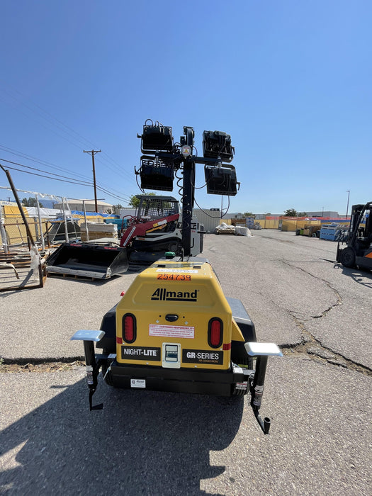 2022 Allmand NLV3GR (4) LED Light Fixture 350W, 23' Vertical Mast, 3kW Prime, Towable, ES Decals, T3