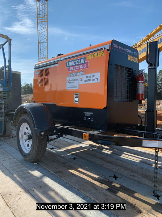 2021 Lincoln Electric Vantage 322 Vantage 322 Ready Pak 3 w/ Decals, ORANGE (includes trailer, cable rack, fender light kit) NO Telematics