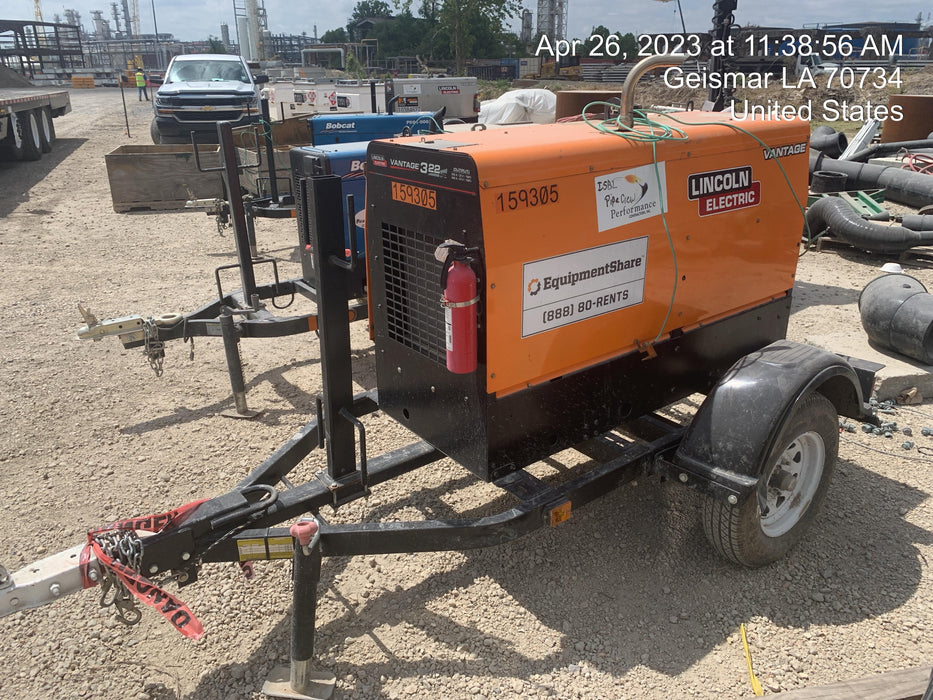 2021 Lincoln Electric Vantage 322 Vantage 322 Ready Pak 3 w/ Decals, ORANGE (includes trailer, cable rack, fender light kit) NO Telematics