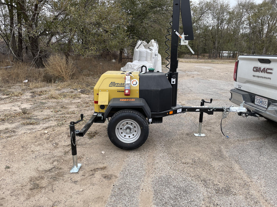 2022 Allmand NLV3GR (4) LED Light Fixture 350W, 23' Vertical Mast, 3kW Prime, Towable, ES Decals, T3