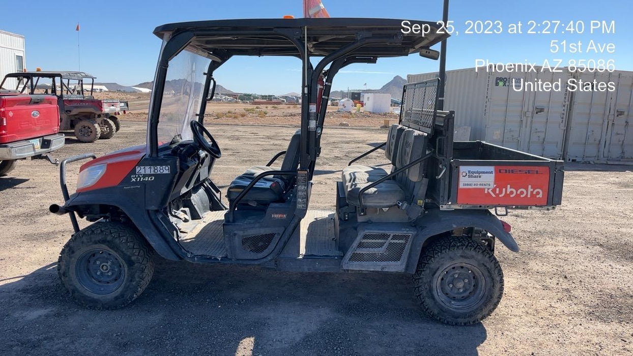2022 Kubota RTV-X1140W-H Plastic Canopy, Windshield Acrylic Clear, LED Strobe Light, Wire Harness Kit, Back up Alarm
