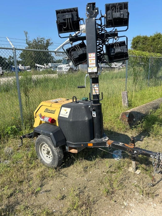 2022 Allmand NLV3GR (4) LED Light Fixture 350W, 23' Vertical Mast, 3kW Prime, Towable, Deep Sea L401, Leveling Jacks, Yanmar T4F 5.8hp