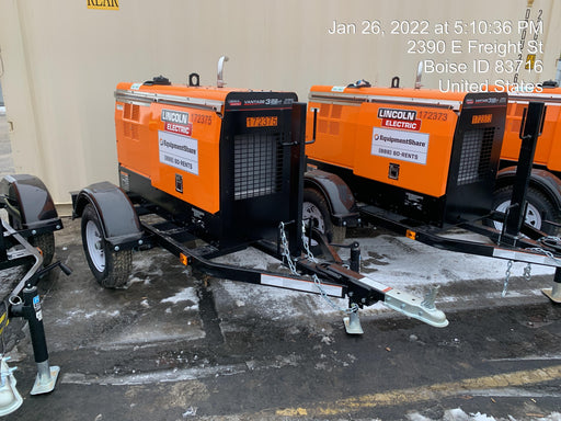 2021 Lincoln Electric Vantage 322 Vantage 322 Ready Pak 3 w/ Decals, ORANGE (includes trailer, cable rack, fender light kit) NO Telematics