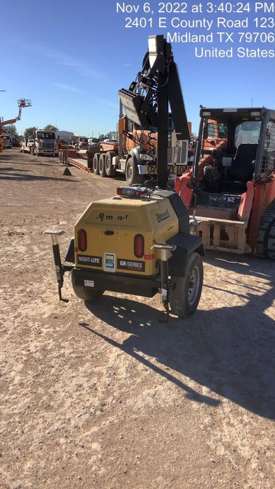 2022 Allmand NLV3GR (4) LED Light Fixture 350W, 23' Vertical Mast, 3kW Prime, Towable, ES Decals, T3