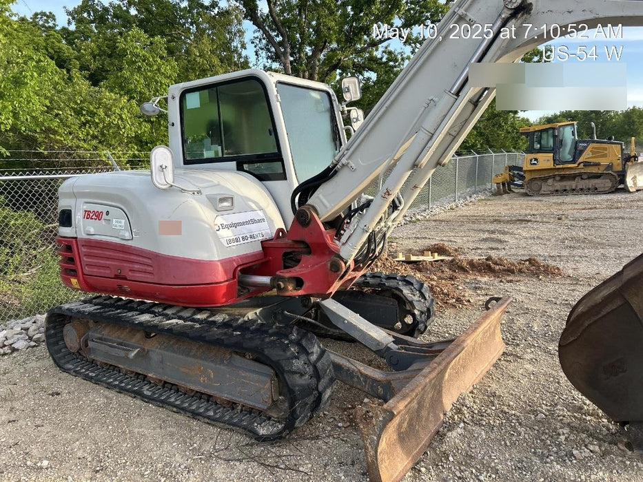 2019 Takeuchi TB290 Takeuchi TB290 Cab/Heat/AC w/Rubber Tracks, Auxiliary Hydraulics, Dozer Blade, Manual QC, 18/24/36" Buckets, Hydraulic Thumb Installed