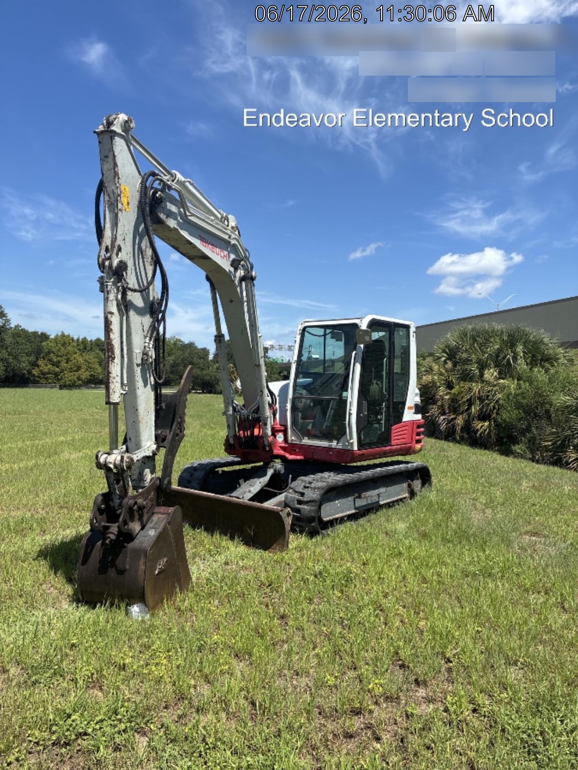 2019 Takeuchi TB290 Cab, AC, Rubber Tracks, Dozer Blade, Travel Alarm, Control Pattern Change Valve, Auxiliary Hydraulics w/18" Quick Coupler Bucket with teeth, 6.2 cu. ft. capacity/24" Quick Coupler Bucket with teeth, 8.6 cu. ft. capacity/36" Quick Coupler Bucket with teeth, 13.4 cu. ft. capacity, Quick Coupler, Hydraulic Thumb Installed