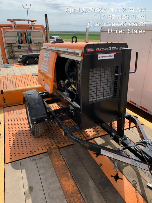 2021 Lincoln Electric Vantage 322 Vantage 322 Ready Pak 3 w/ Decals, ORANGE (includes trailer, cable rack, fender light kit) NO Telematics