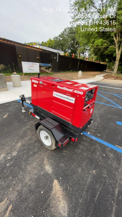 2023 Shindaiwa DGW400MDL Kubota D902 Engine, 23 HP, Dual Op Welder, Wire, Arc, Droop Stick, Tig, and CC Stick Functionality, Simulphase, 3 Phase and 1 Phase Gen Output, Single Axle NB Trlr, Slr Trckl Chrg 12V 12W, Fire Ext