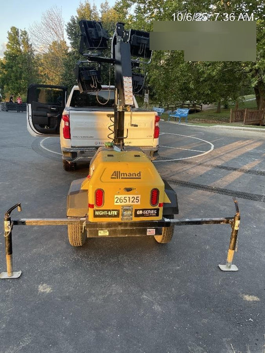 2022 Allmand NLV3GR (4) LED Light Fixture 350W, 23' Vertical Mast, 3kW Prime, Towable, ES Decals, T3