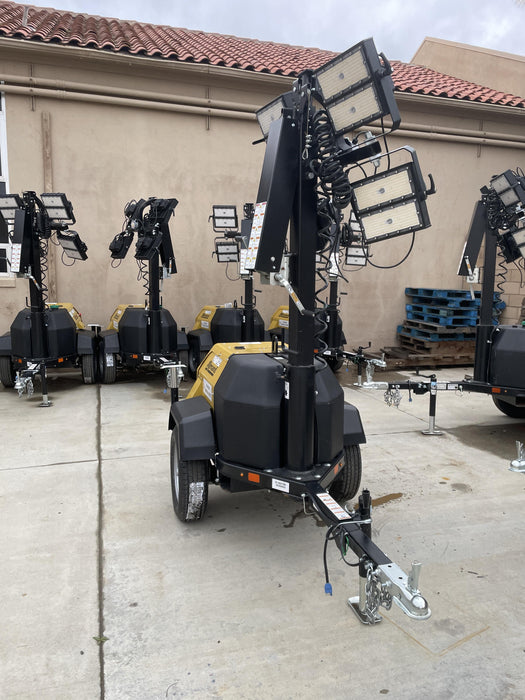 2022 Allmand NLV3GR (4) LED Light Fixture 350W, 23' Vertical Mast, 3kW Prime, Towable, ES Decals, T3