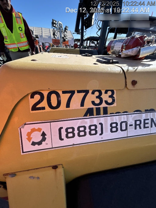 2022 Allmand NLV3GR (4) LED Light Fixture 350W, 23' Vertical Mast, 3kW Prime, Towable, Deep Sea L401, Leveling Jacks, Yanmar T4F 5.8hp