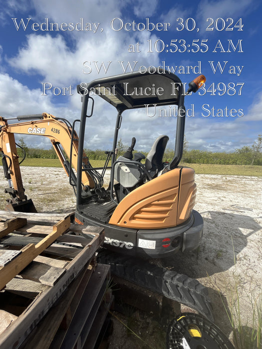 2018 Case CX37C ROPS, LONG ARM, RUBBER TRACKS, AUX HYD