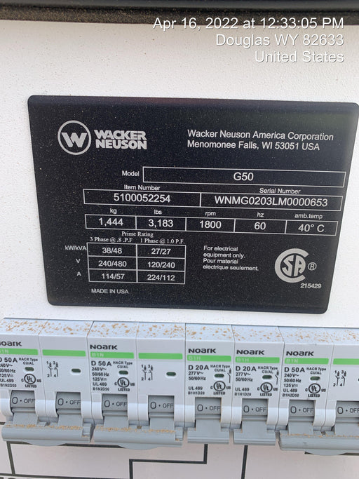 2022 WACKER NEUSON G50