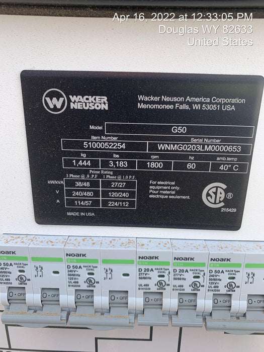 2022 WACKER NEUSON G50